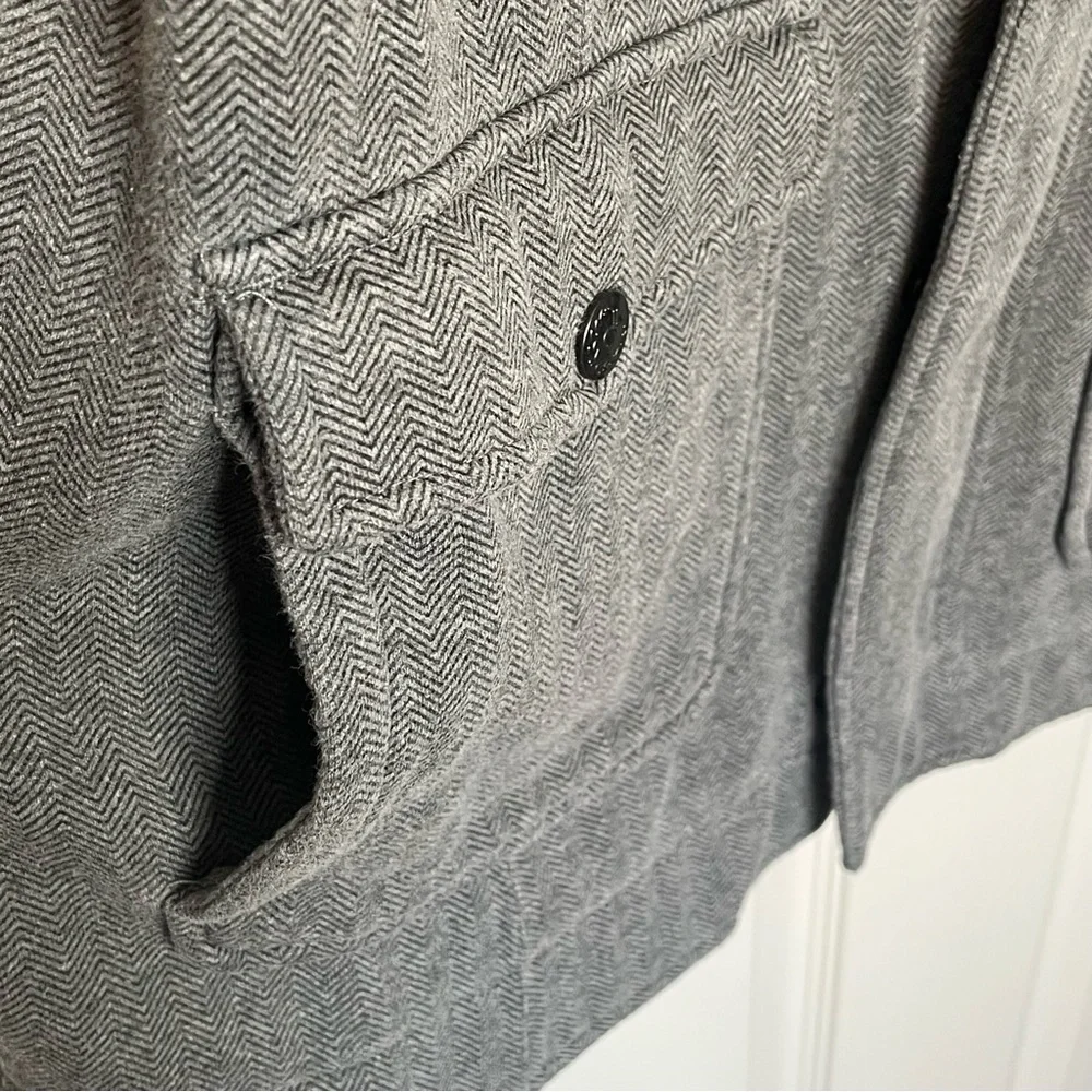 Ezekiel Gray Herringbone Print Mens Jacket Size L Field Utility